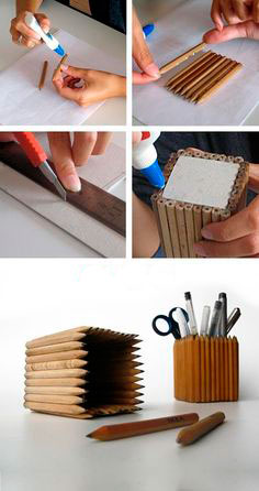 Подставки из бумаги и картона: органайзеры для карандашей и ручек