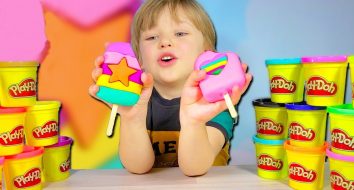 Как слепить из пластилина Плей до мороженое своими руками? Яркие поделки для детей.