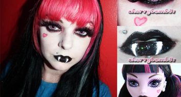 Maquiagem faça você mesmo para uma garota no Halloween