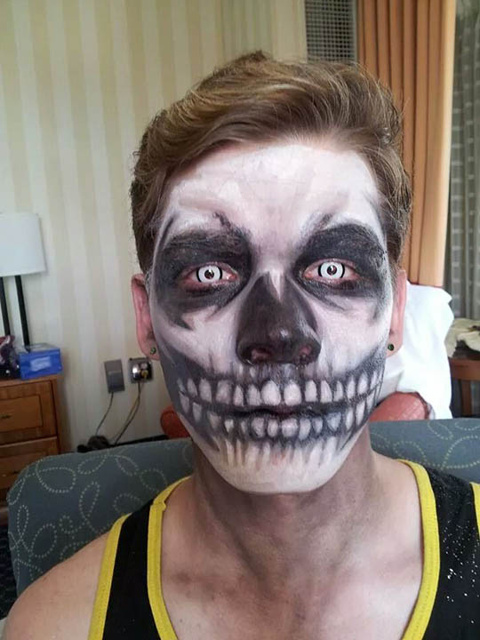 9 Skelet - Лицо вампира на хэллоуин для мальчиков