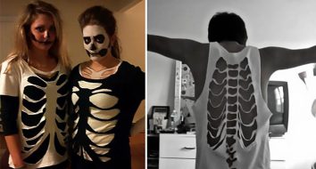Fantasia DIY de esqueleto de Halloween