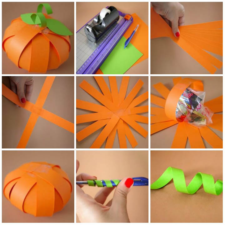 DIY ТЫКВА с Котиком из бумаги | Декор на Хеллоуин | Halloween Pumpkins