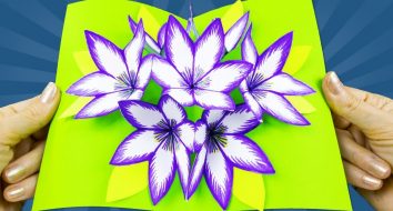 Cartão postal em 8 Marcha faça você mesmo para a mamãe ❤️ Cartão Mágico 3D feito de papel com Flores 3D