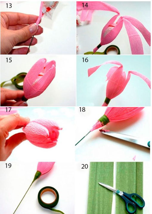 8 tulipas DIY simples e realistas