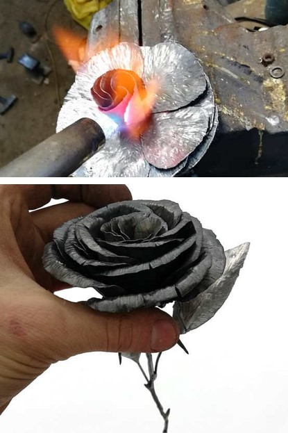 Волшебная роза из металла своими руками