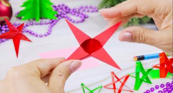 5 Idéias artesanato de ano novo Estrela volumétrica faça você mesmo de papel | Artesanato fácil para o ano novo 2021