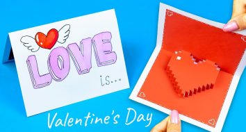 dia dos namorados DIY para 5 minutos Fácil! Como fazer um dia dos namorados de papel 3D 14 Fevereiro