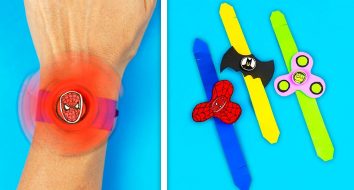 Игровые часы из бумаги - Супергерой, Человек паук, Бэтмен, Халк DIY Браслет Fidget Spinner Антистр