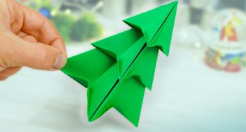 Оригами Ёлка из бумаги своими руками 🎄 Новогодние Поделки