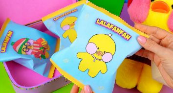 Beauty Box com cosméticos para o pato Lalafanfan 💄 Surpresas de papel para o patinho