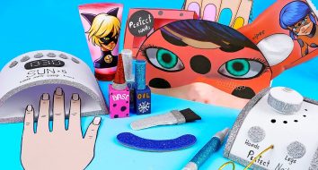 Beauty Box com cosméticos de papel | Salão de papel DIY para manicure - Lady Bug