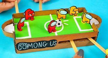 Настольная игра футбол Амонг Ас из картона своими руками