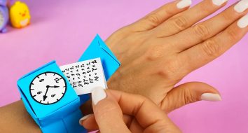 Как сделать Оригами Часы с потайной коробочкой из бумаги Лайфхаки для школы