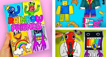 Игровая книга Роблокс РАДУЖНЫЕ ДРУЗЬЯ 7 настольных игр Roblox Rainbow Friends