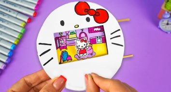 Mini casa da Hello Kitty faça você mesmo! Como fazer uma casa de papel sem papel?