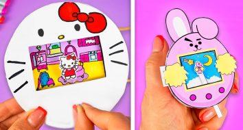 Faça você mesmo Tamagotchi de papel ou mini casinha para Hello Kitty